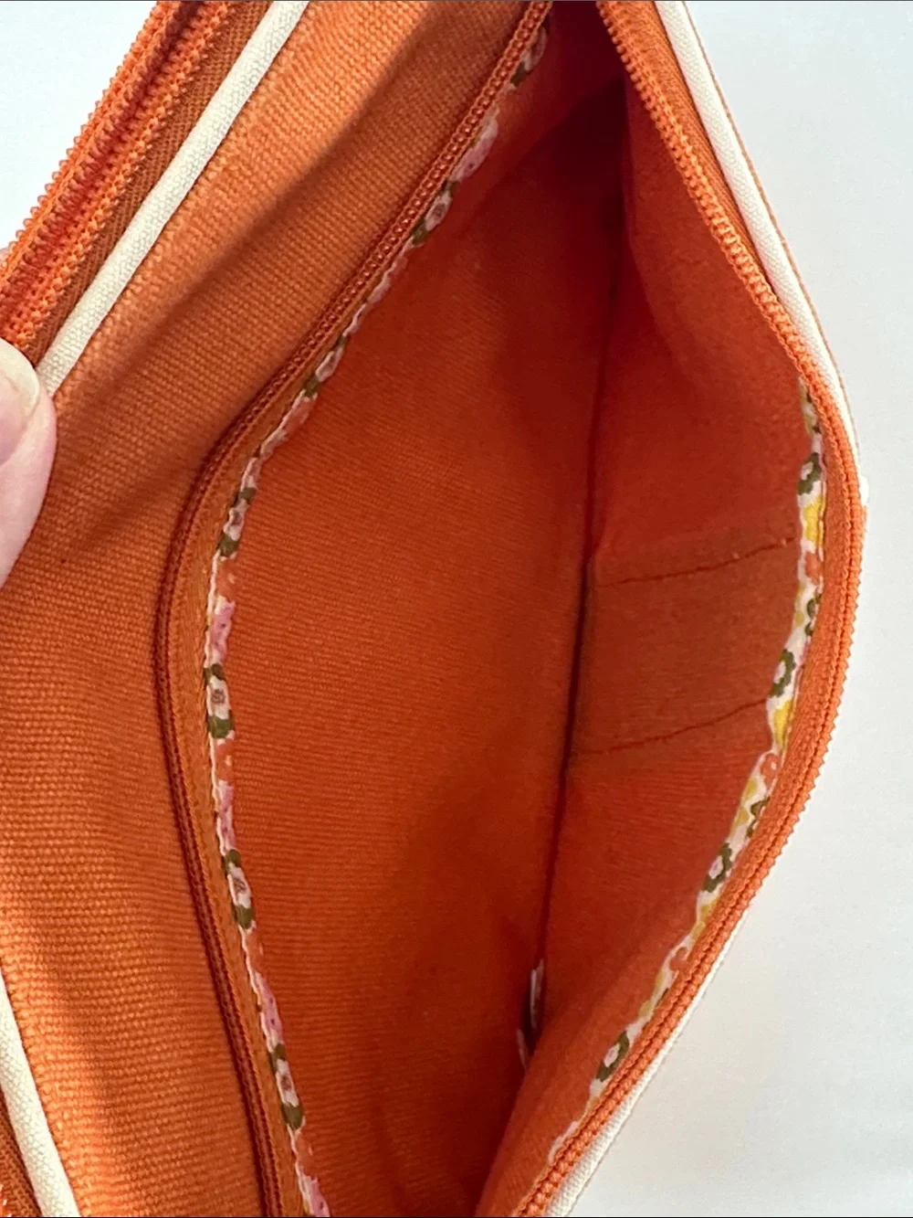 Vera Bradley Bright Orange Zip Cosmetic Pouch